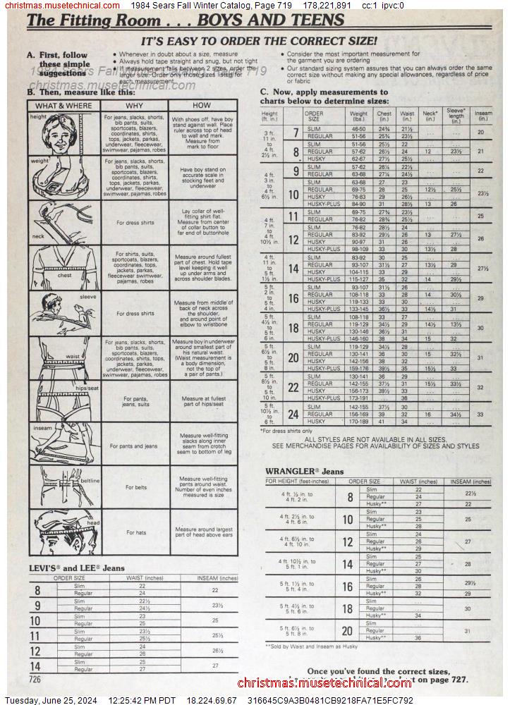 1984 Sears Fall Winter Catalog, Page 719