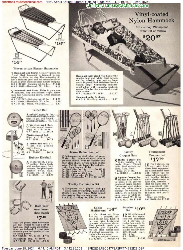 1969 Sears Spring Summer Catalog, Page 711