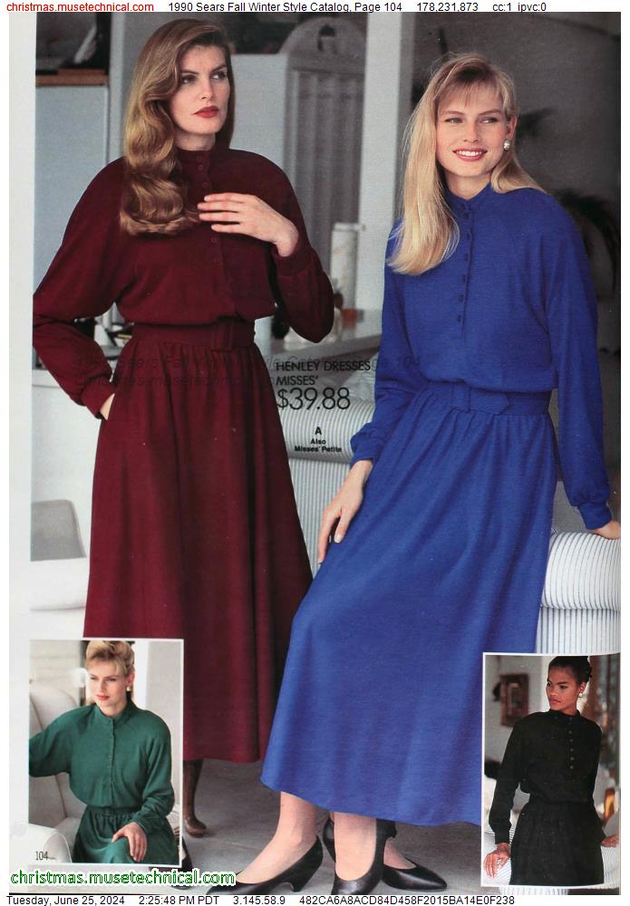 1990 Sears Fall Winter Style Catalog, Page 104
