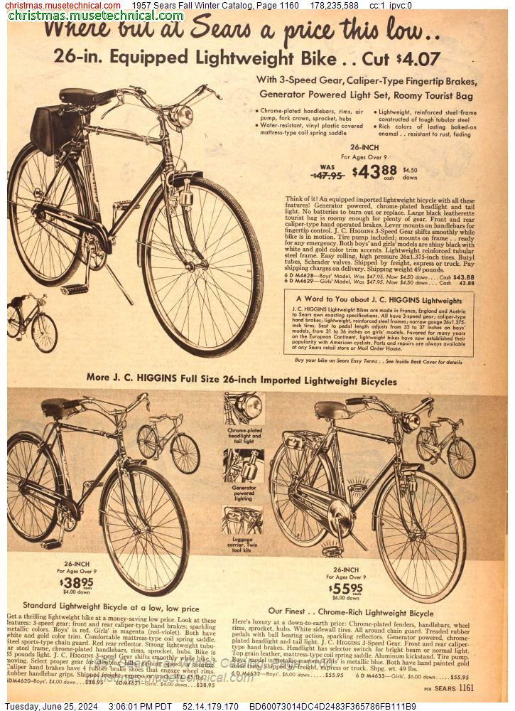 1957 Sears Fall Winter Catalog, Page 1160