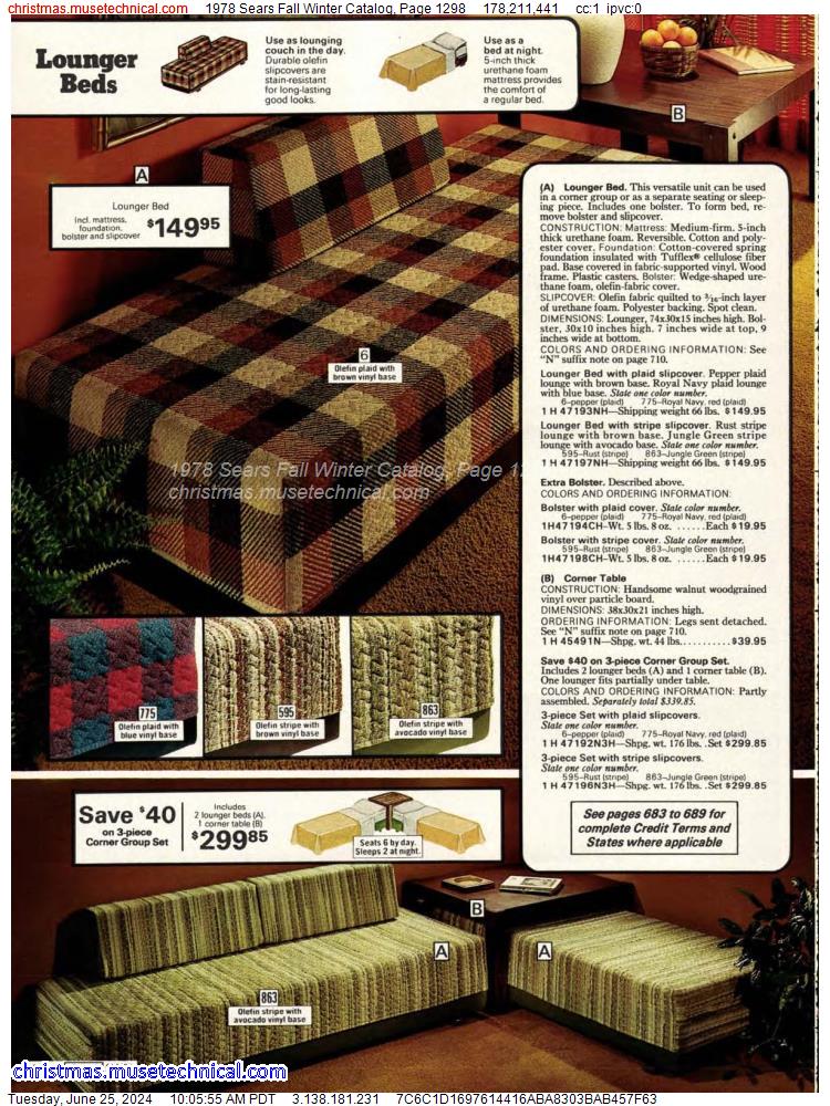 1978 Sears Fall Winter Catalog, Page 1298