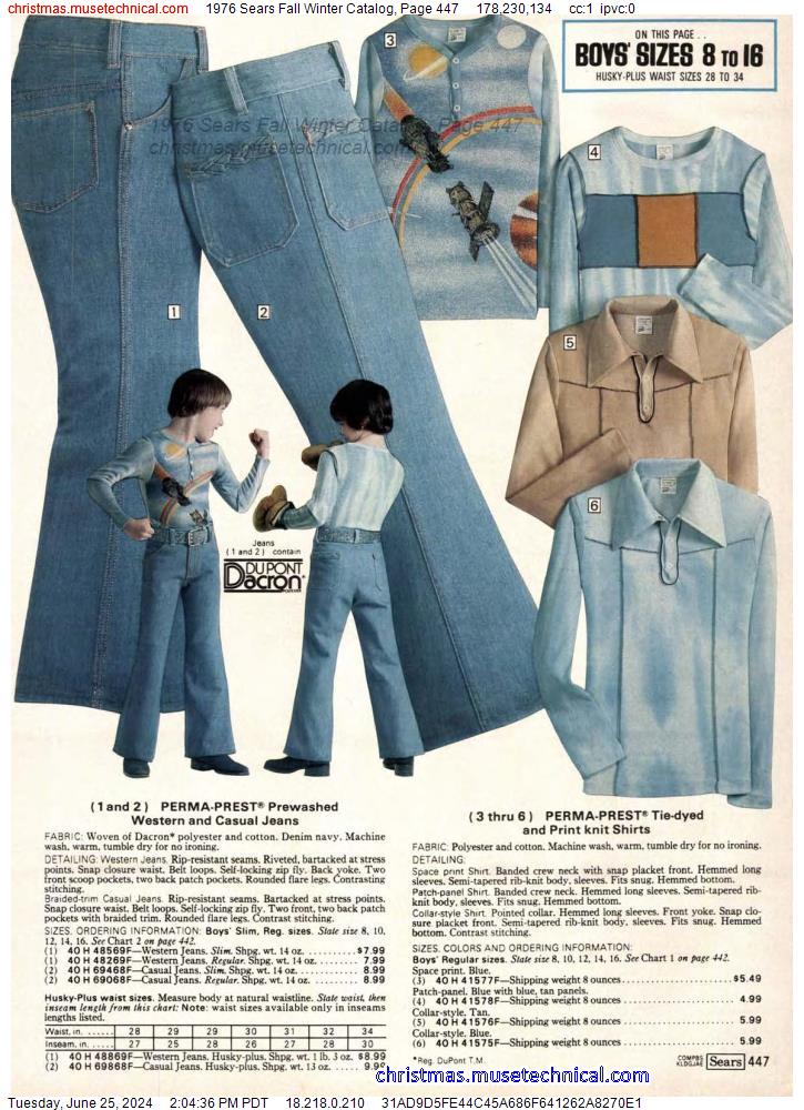 1976 Sears Fall Winter Catalog, Page 447