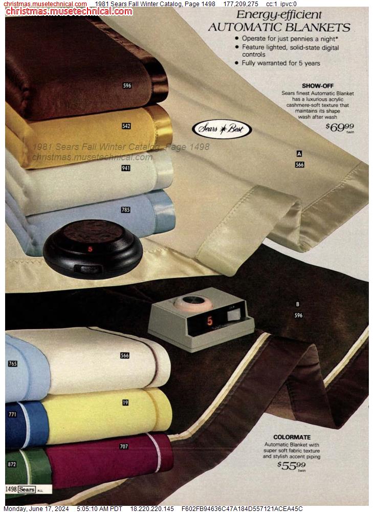 1981 Sears Fall Winter Catalog, Page 1498