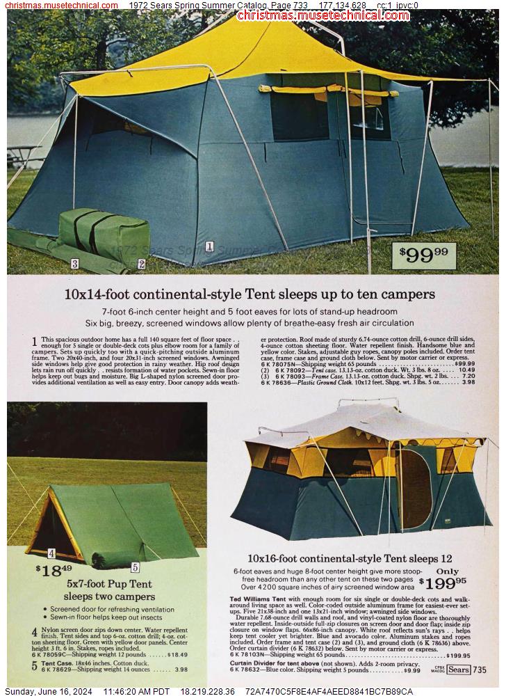 1972 Sears Spring Summer Catalog, Page 733