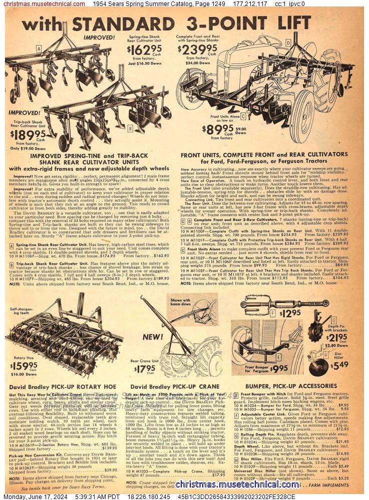 1954 Sears Spring Summer Catalog, Page 1249