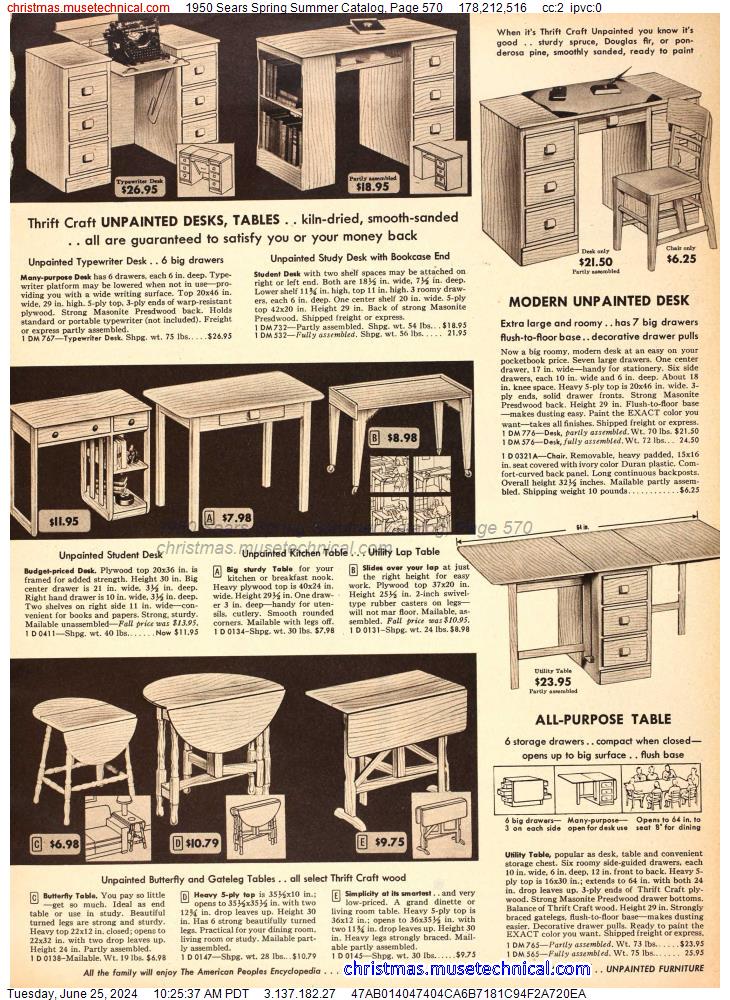 1950 Sears Spring Summer Catalog, Page 570