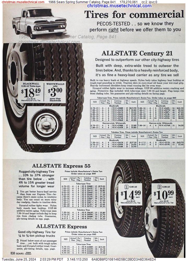 1966 Sears Spring Summer Catalog, Page 841