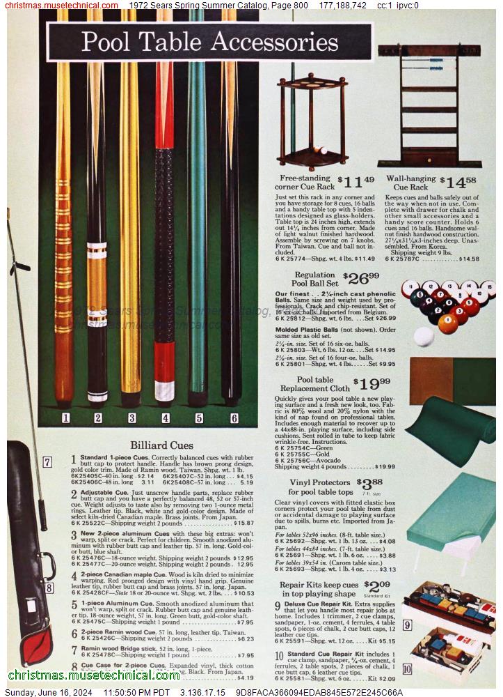 1972 Sears Spring Summer Catalog, Page 800