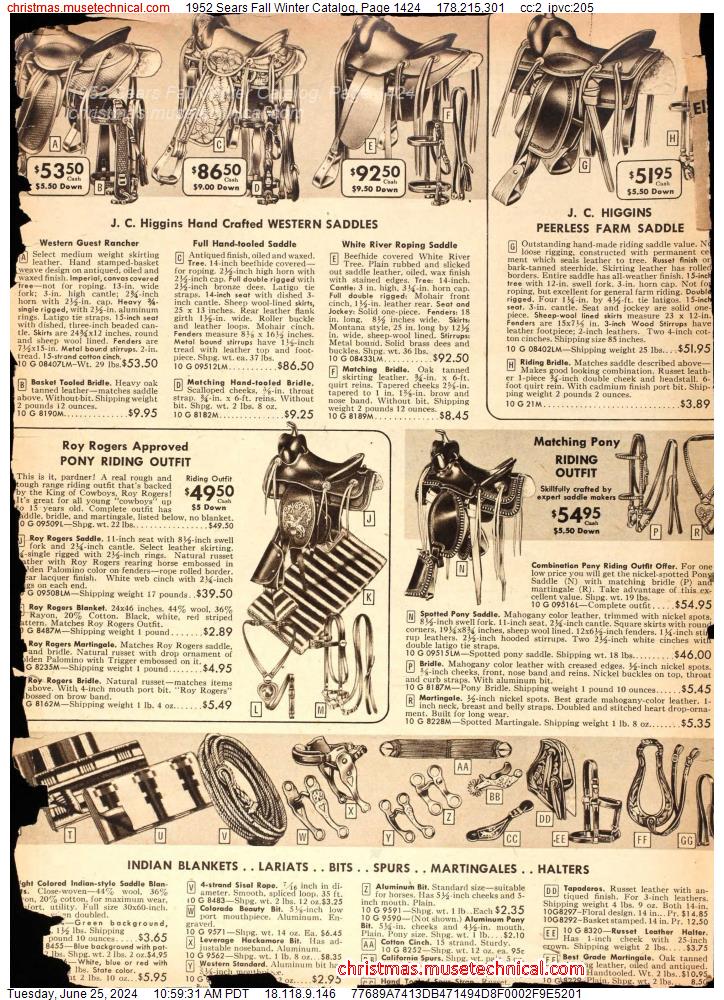 1952 Sears Fall Winter Catalog, Page 1424