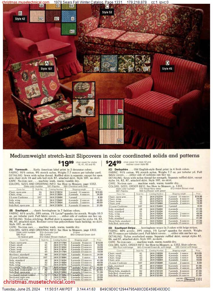 1978 Sears Fall Winter Catalog, Page 1331