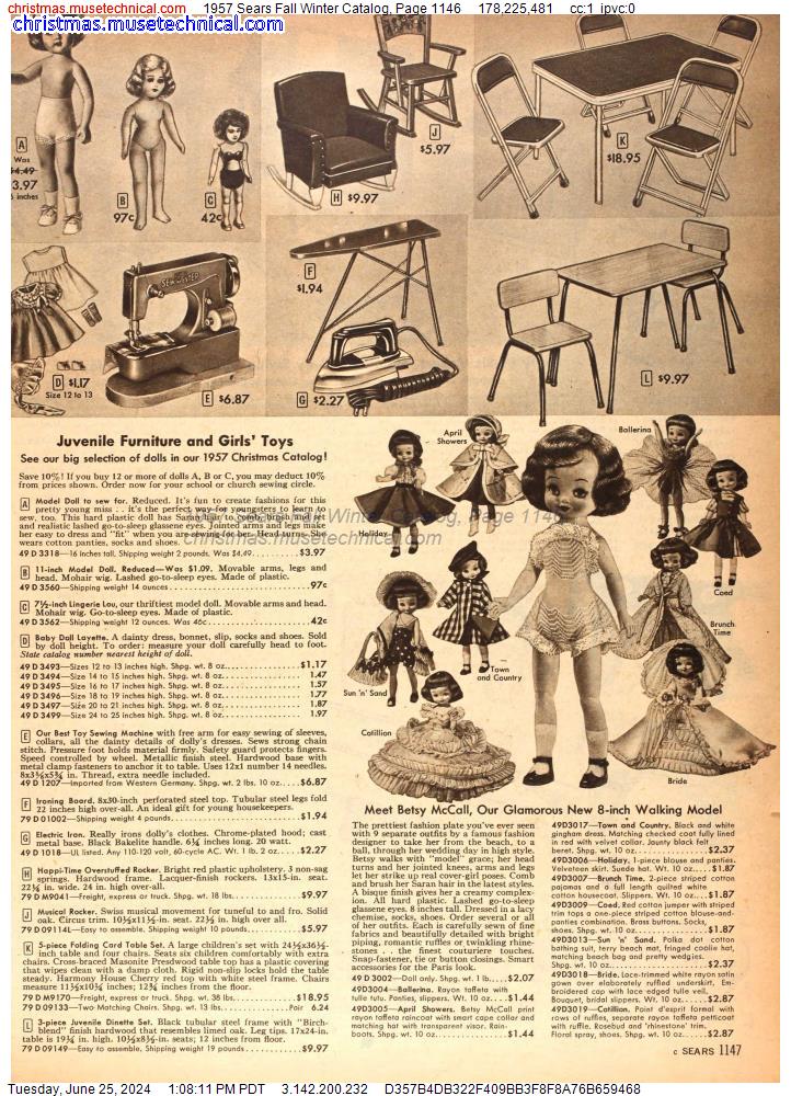 1957 Sears Fall Winter Catalog, Page 1146