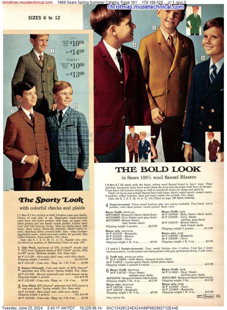1968 Sears Spring Summer Catalog, Page 191