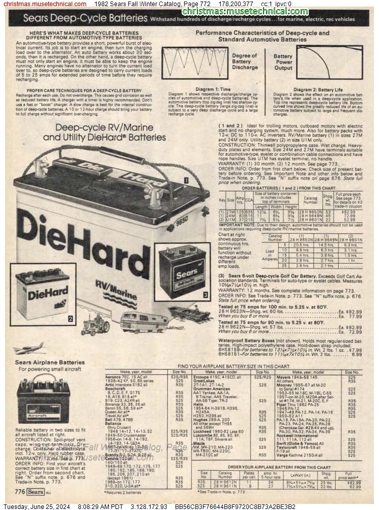 1982 Sears Fall Winter Catalog, Page 772