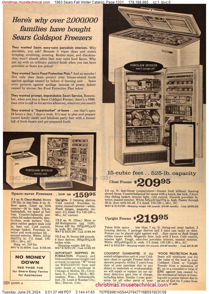 1963 Sears Fall Winter Catalog, Page 1331