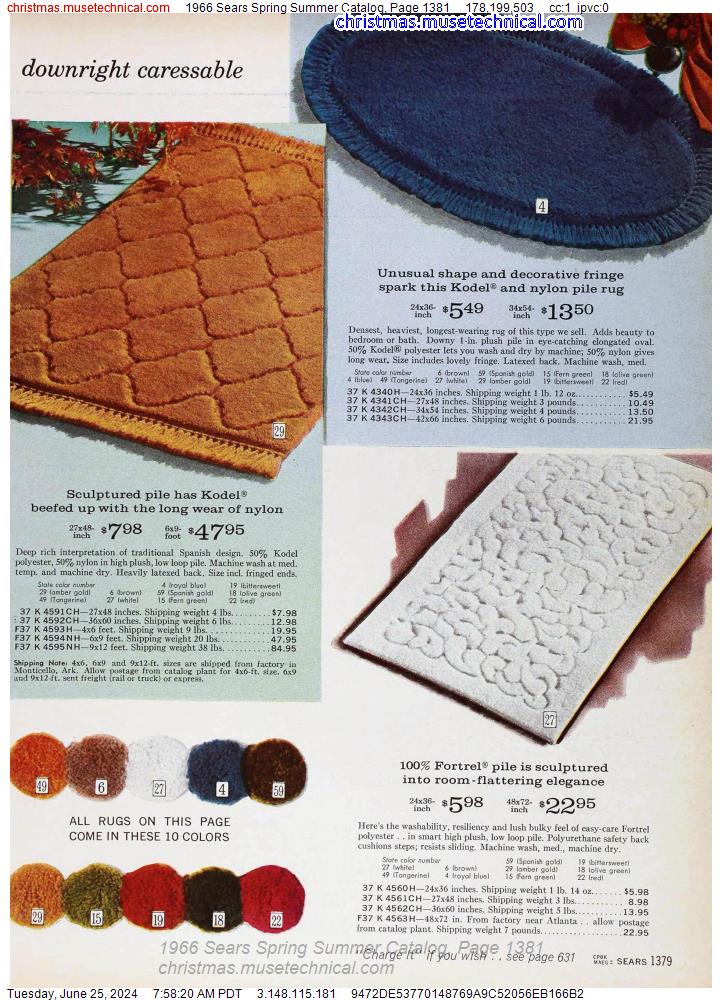1966 Sears Spring Summer Catalog, Page 1381