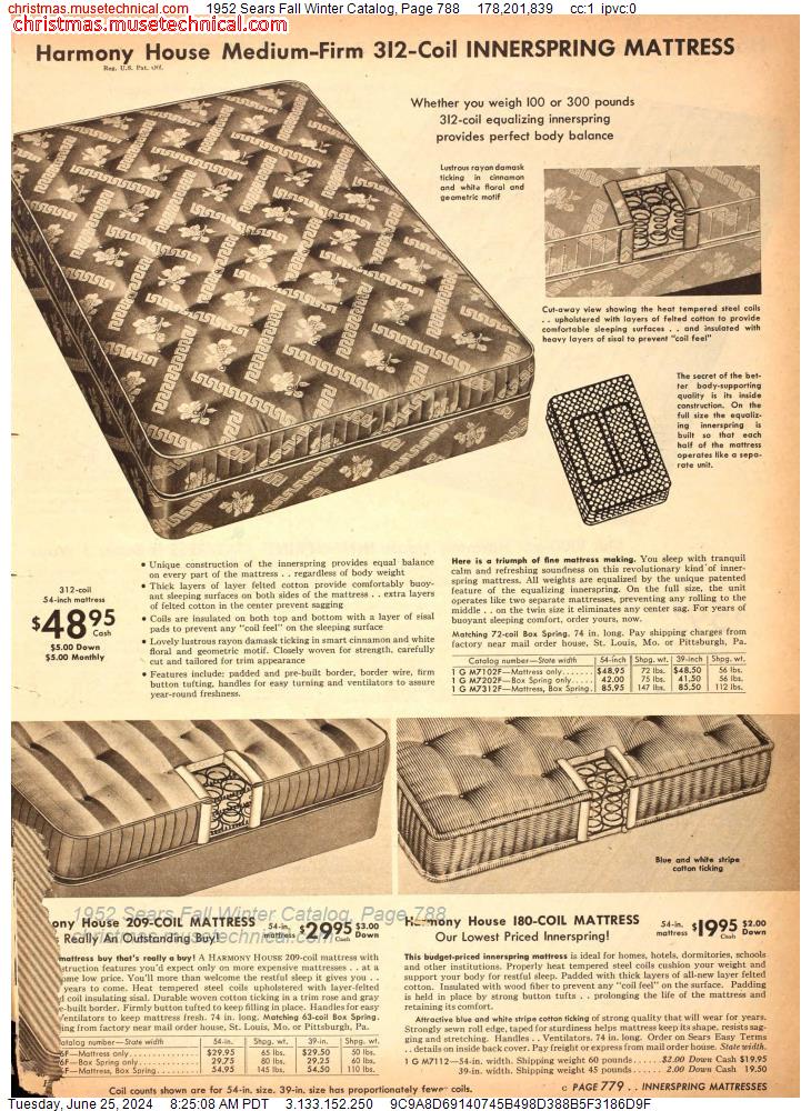 1952 Sears Fall Winter Catalog, Page 788