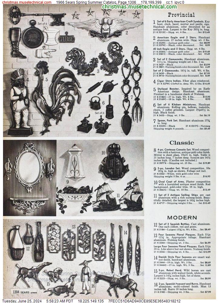 1966 Sears Spring Summer Catalog, Page 1306