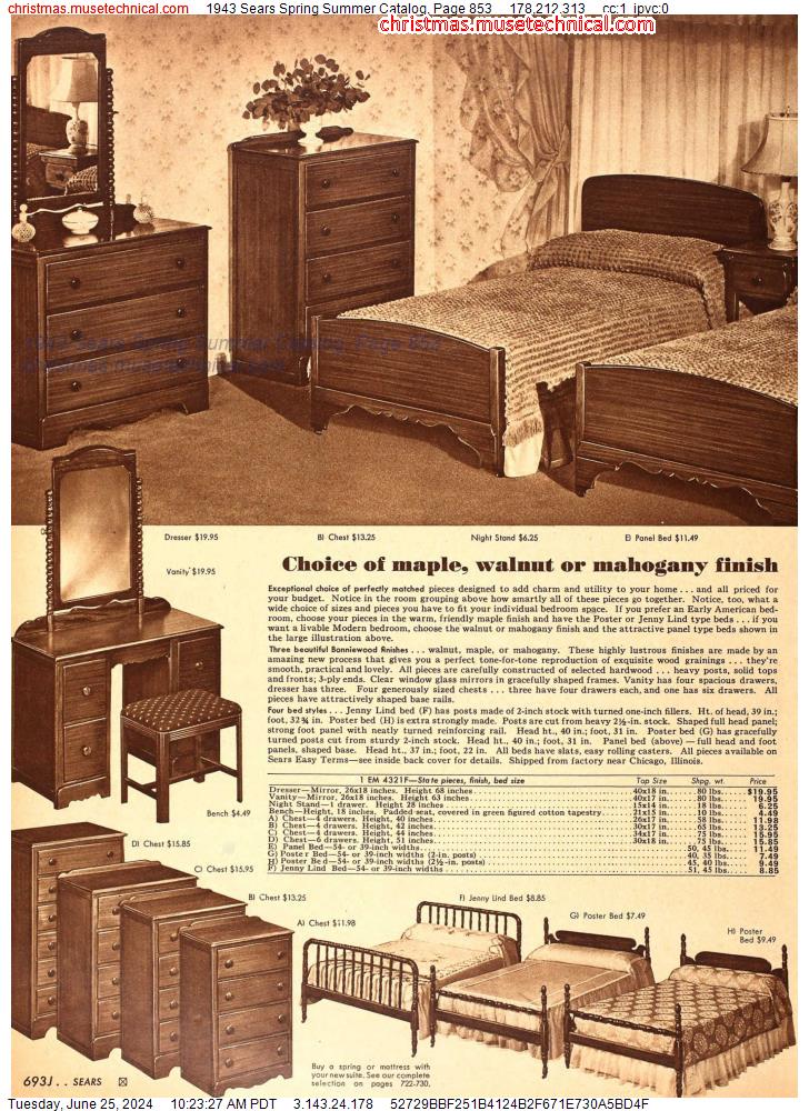 1943 Sears Spring Summer Catalog, Page 853