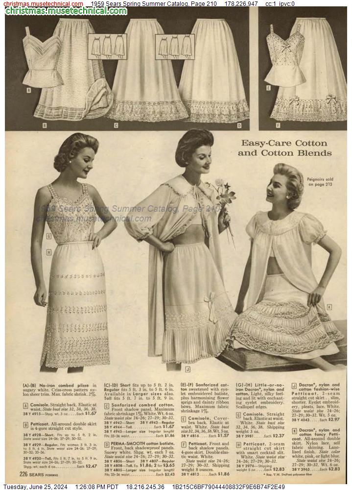 1959 Sears Spring Summer Catalog, Page 210