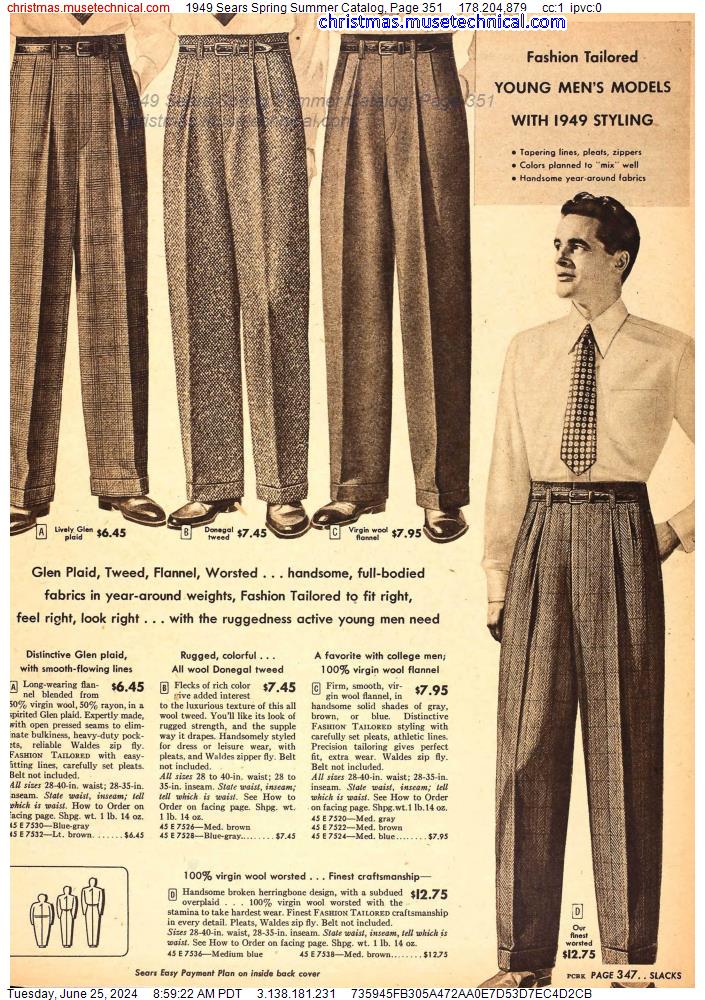 1949 Sears Spring Summer Catalog, Page 351