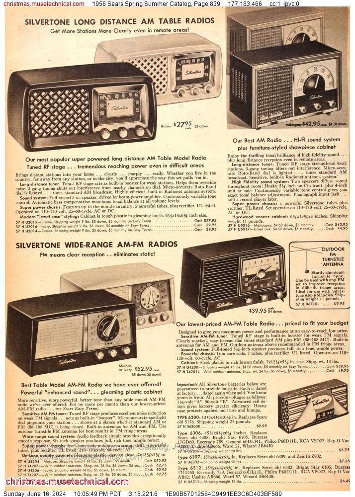 1956 Sears Spring Summer Catalog, Page 839