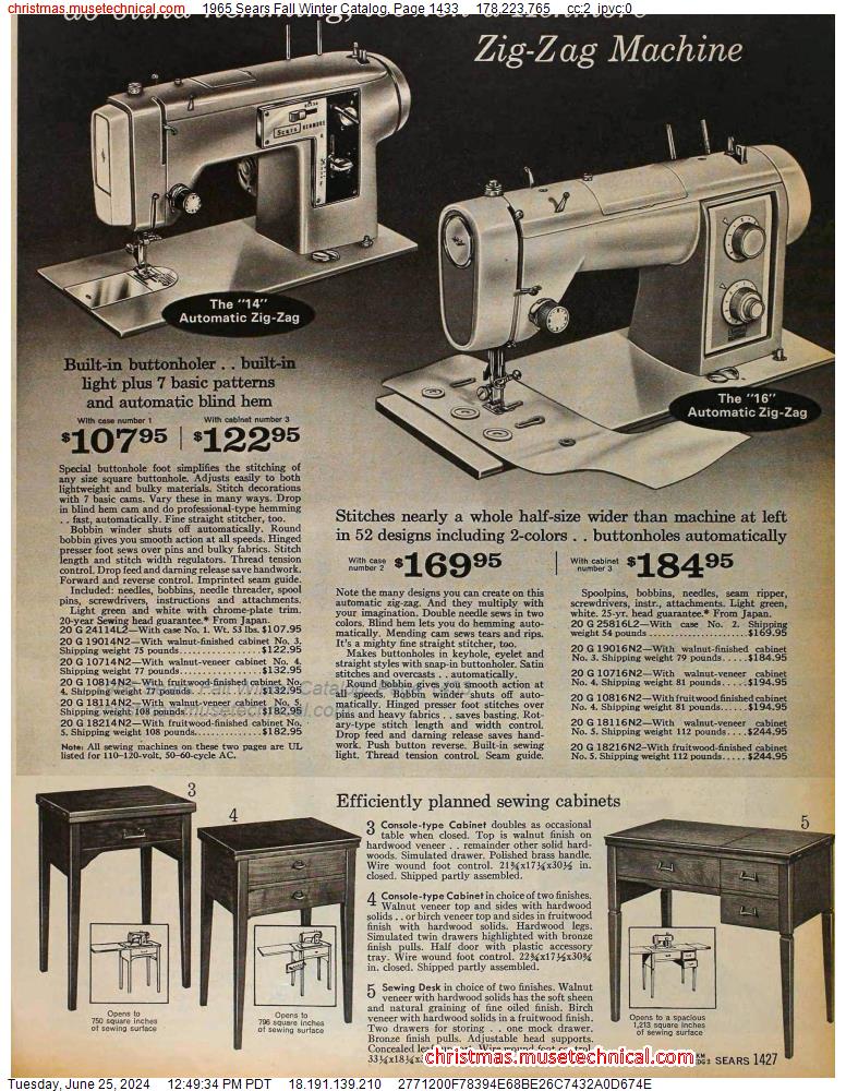 1965 Sears Fall Winter Catalog, Page 1433