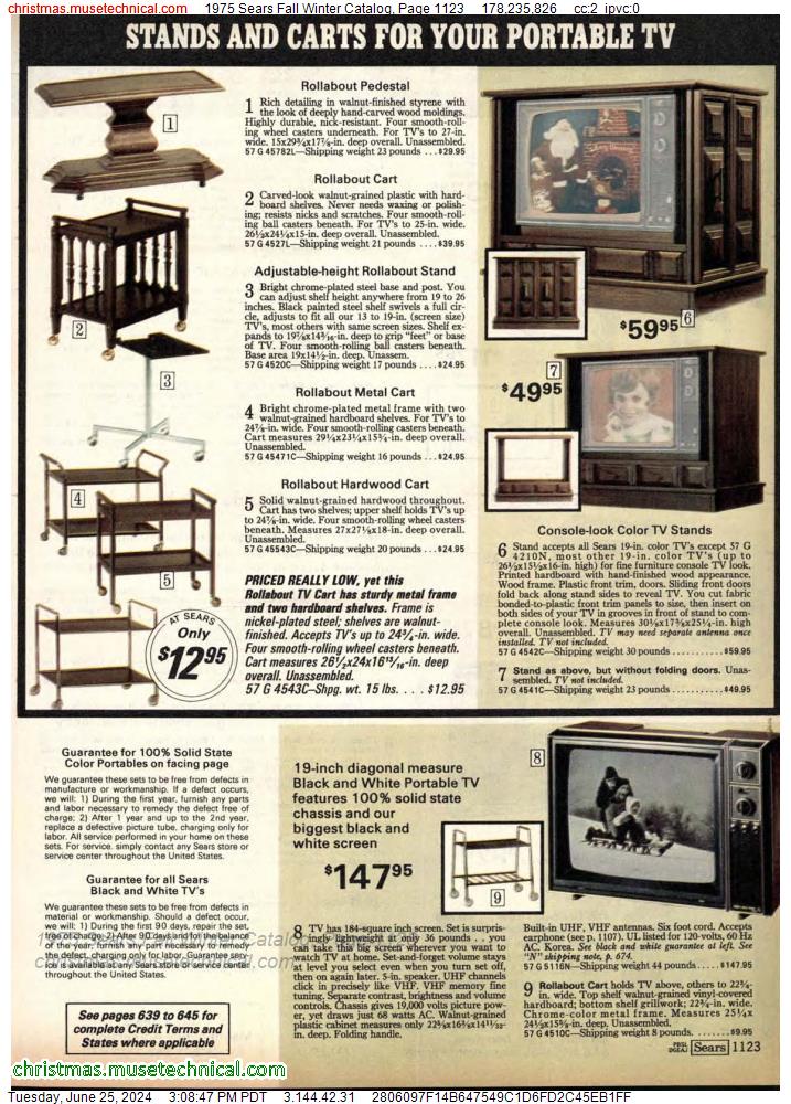 1975 Sears Fall Winter Catalog, Page 1123