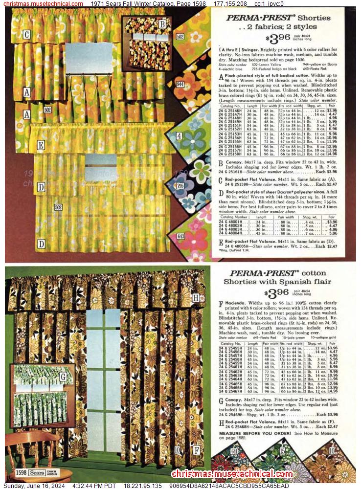 1971 Sears Fall Winter Catalog, Page 1598