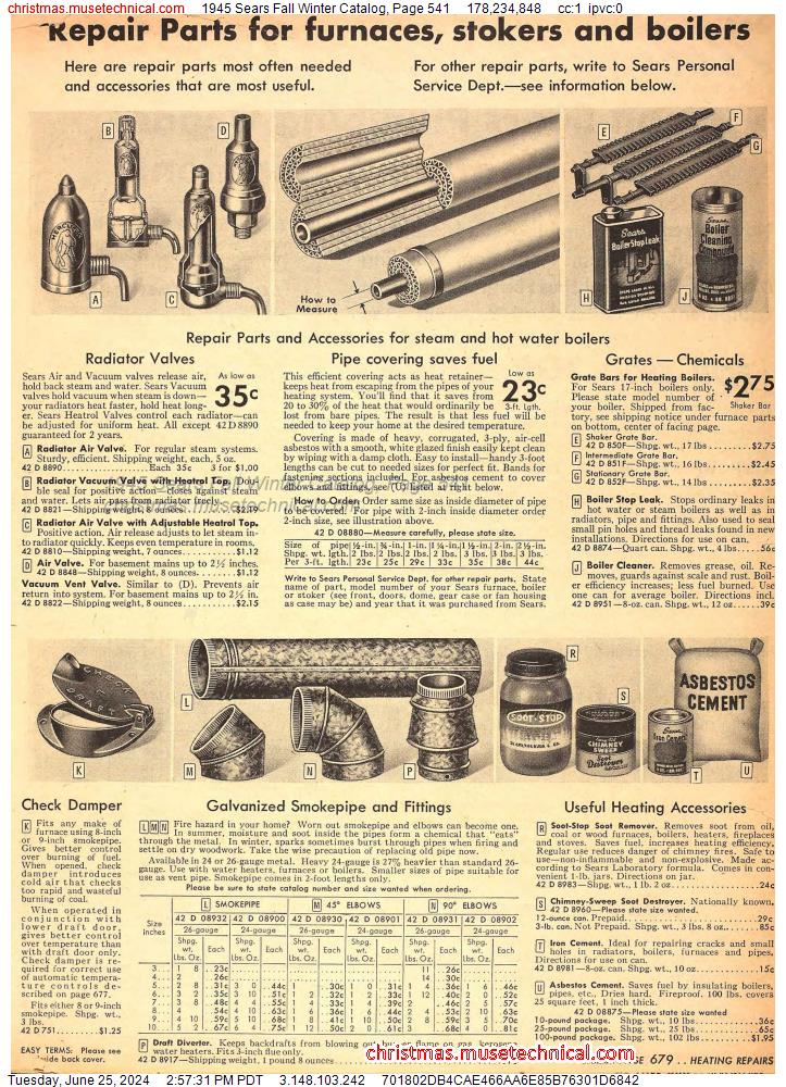 1945 Sears Fall Winter Catalog, Page 541