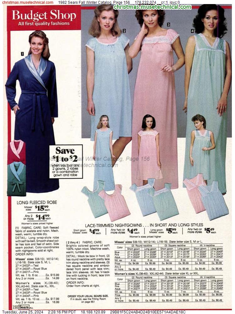 1982 Sears Fall Winter Catalog, Page 156