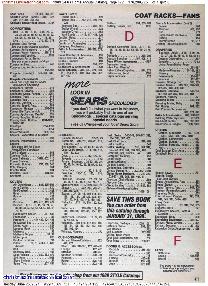 1989 Sears Home Annual Catalog, Page 472