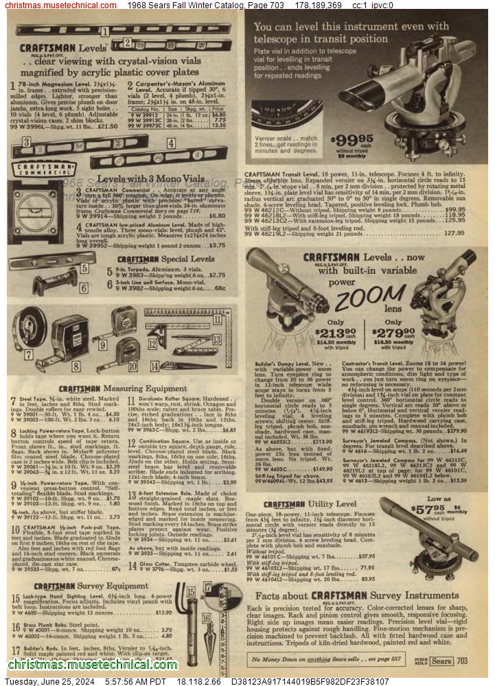 1968 Sears Fall Winter Catalog, Page 703