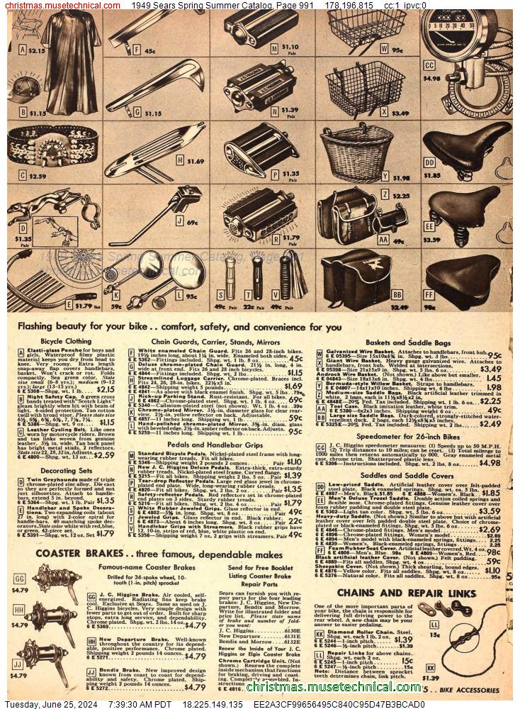 1949 Sears Spring Summer Catalog, Page 991