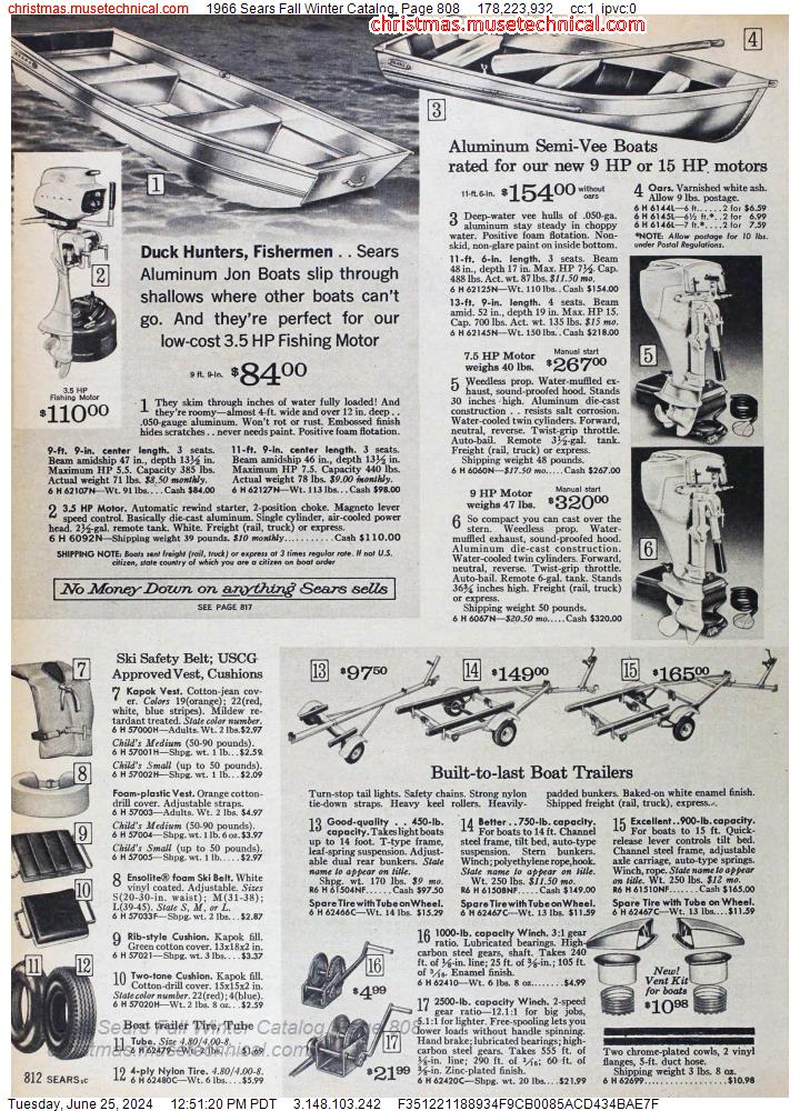 1966 Sears Fall Winter Catalog, Page 808