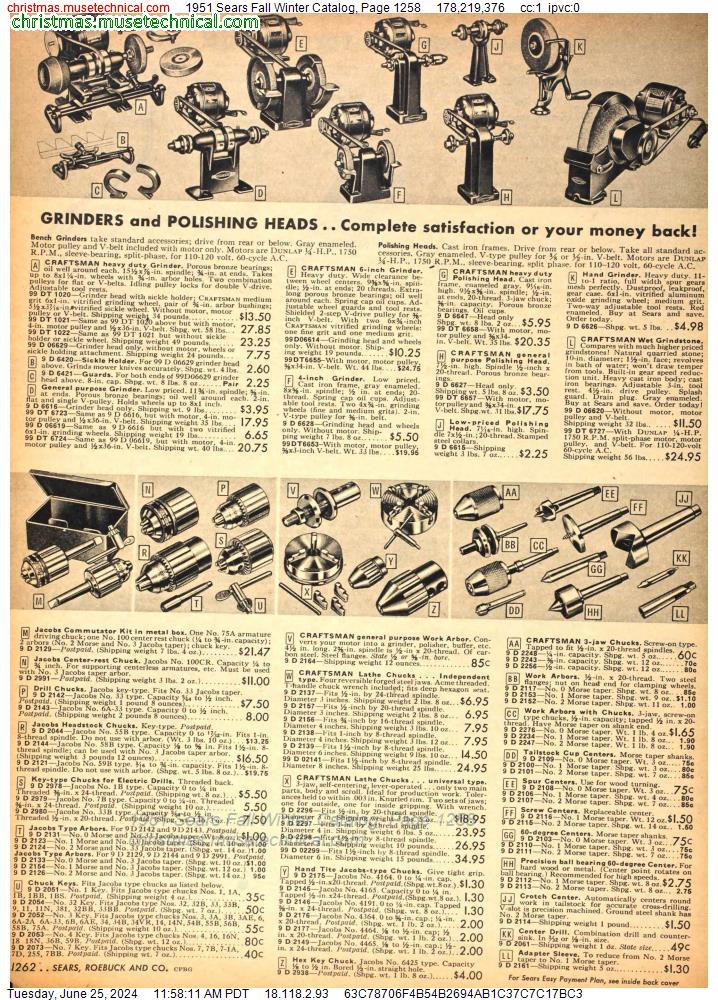 1951 Sears Fall Winter Catalog, Page 1258