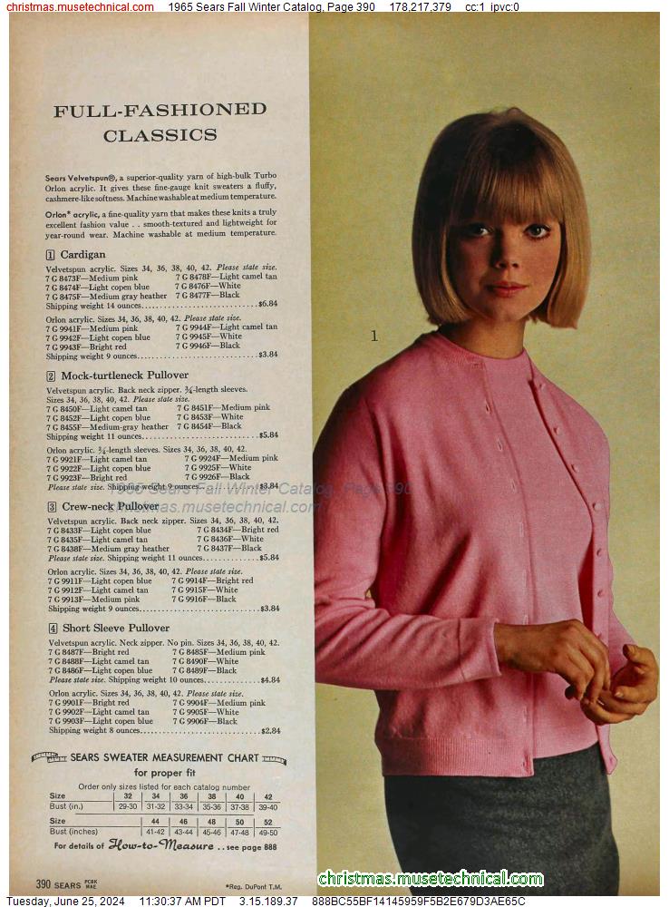 1965 Sears Fall Winter Catalog, Page 390