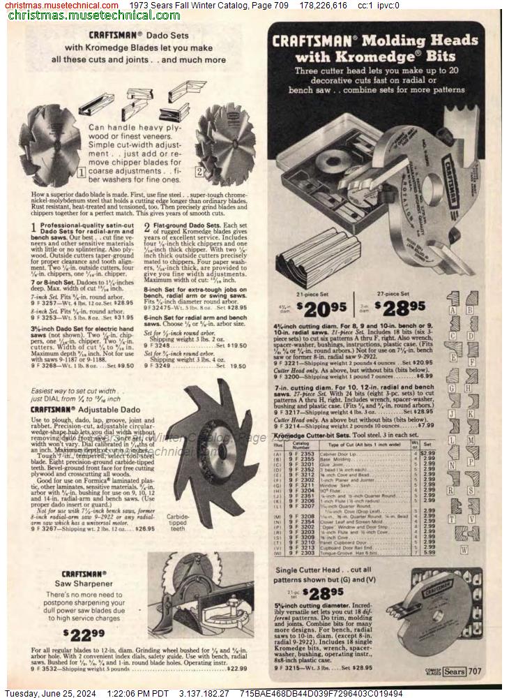 1973 Sears Fall Winter Catalog, Page 709