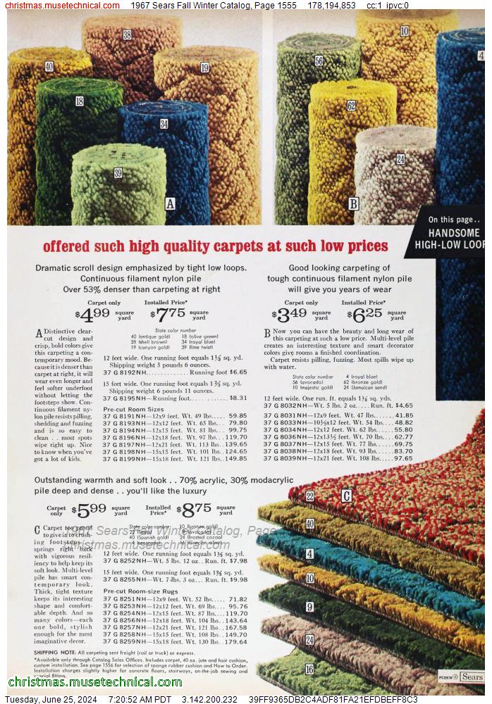 1967 Sears Fall Winter Catalog, Page 1555