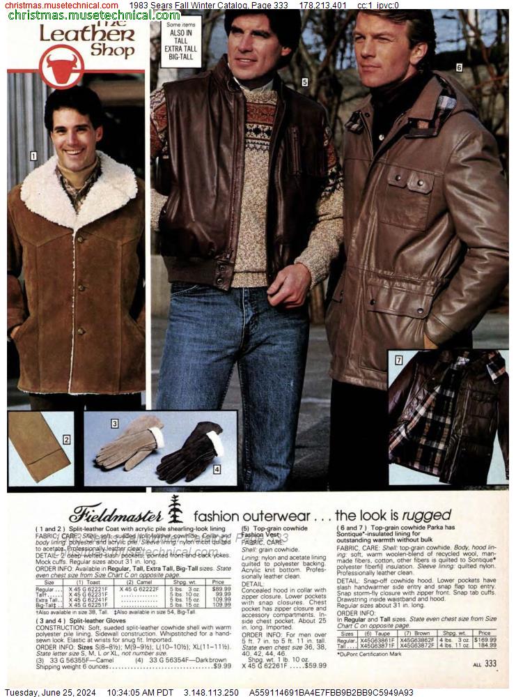 1983 Sears Fall Winter Catalog, Page 333