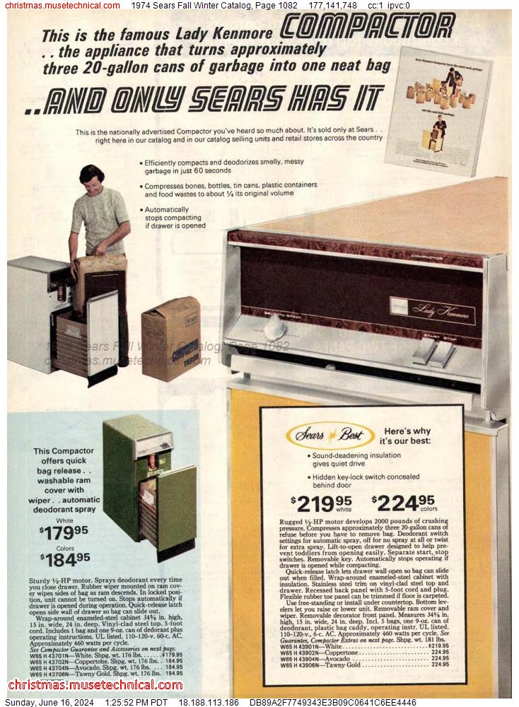 1974 Sears Fall Winter Catalog, Page 1082