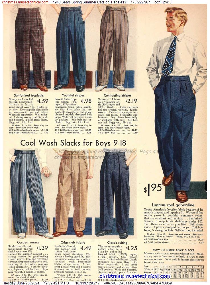 1943 Sears Spring Summer Catalog, Page 413