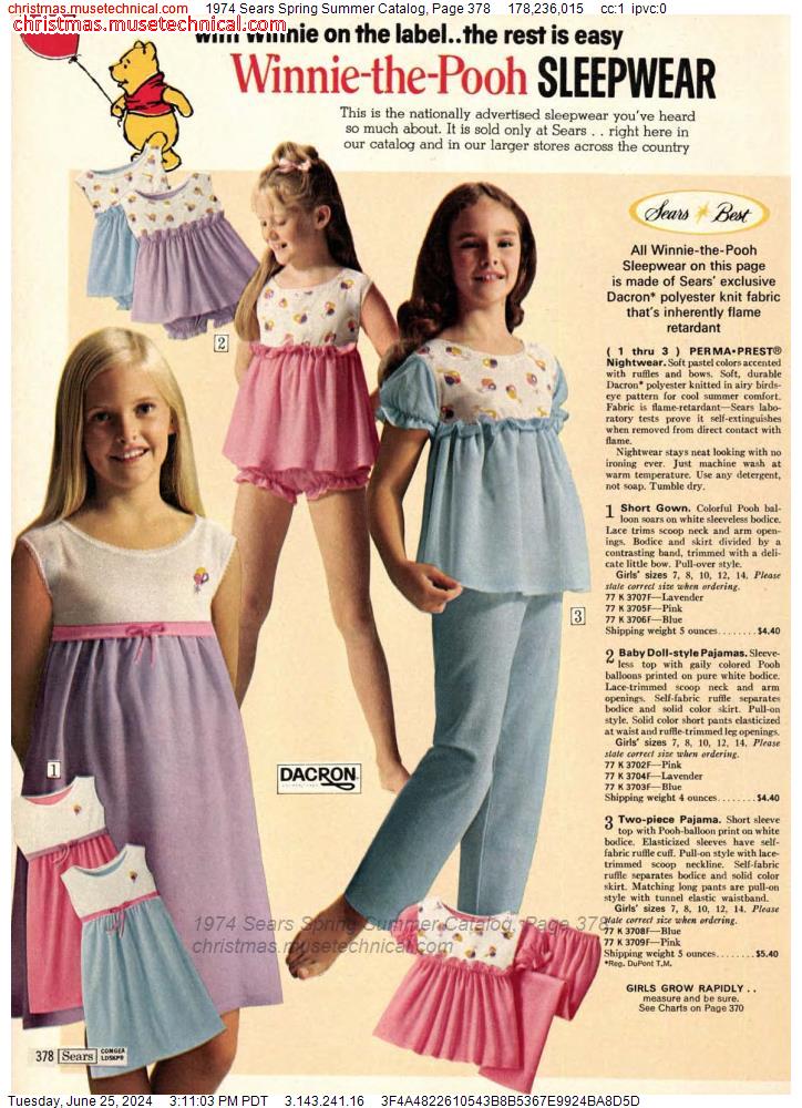 1974 Sears Spring Summer Catalog, Page 378