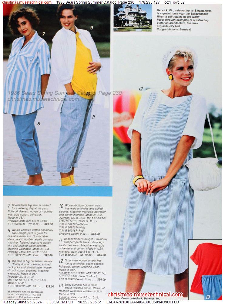 1986 Sears Spring Summer Catalog, Page 230