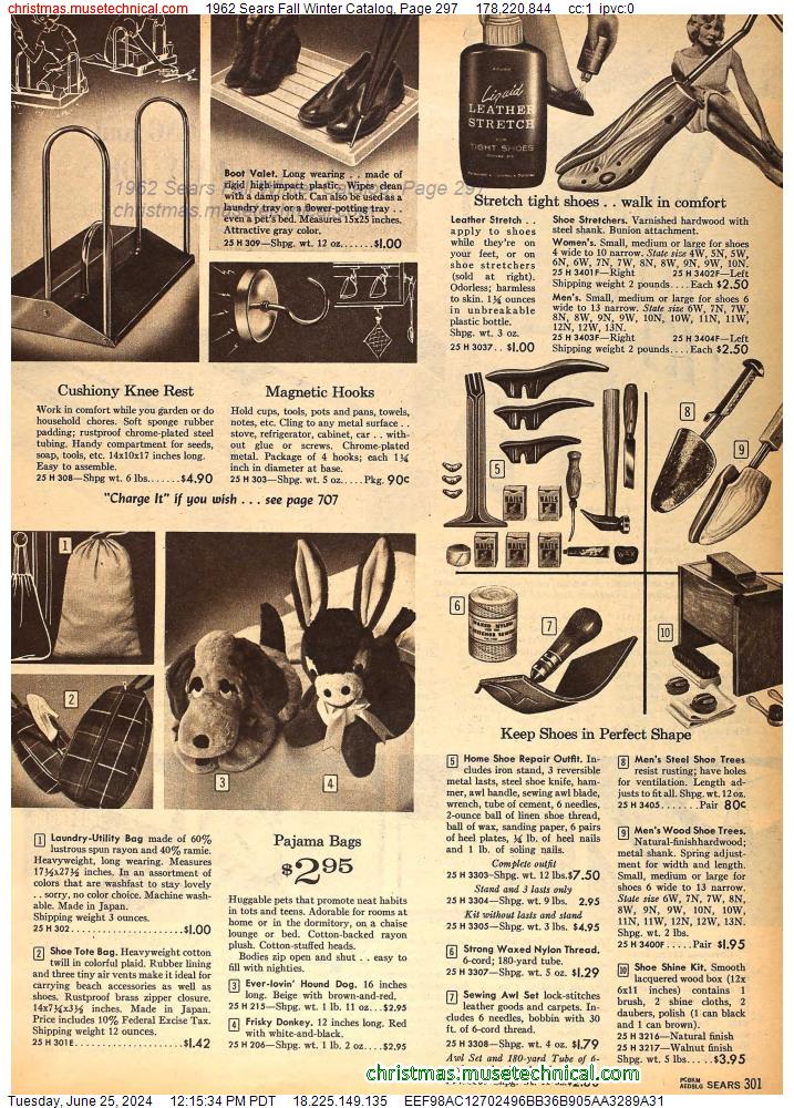 1962 Sears Fall Winter Catalog, Page 297