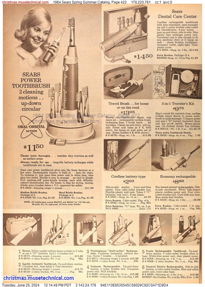 1964 Sears Spring Summer Catalog, Page 422