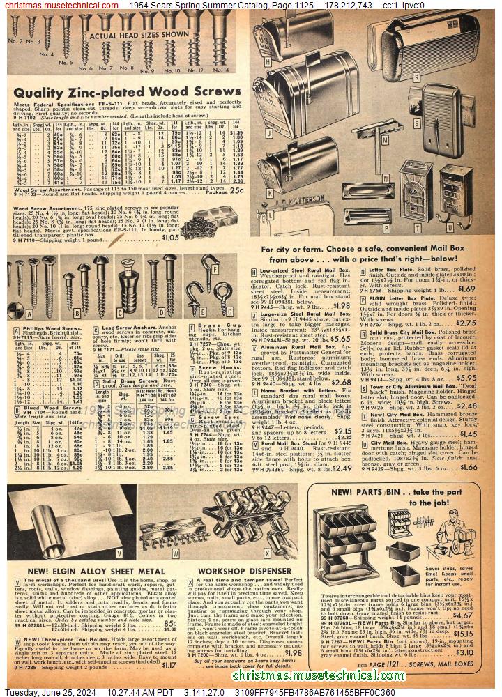 1954 Sears Spring Summer Catalog, Page 1125