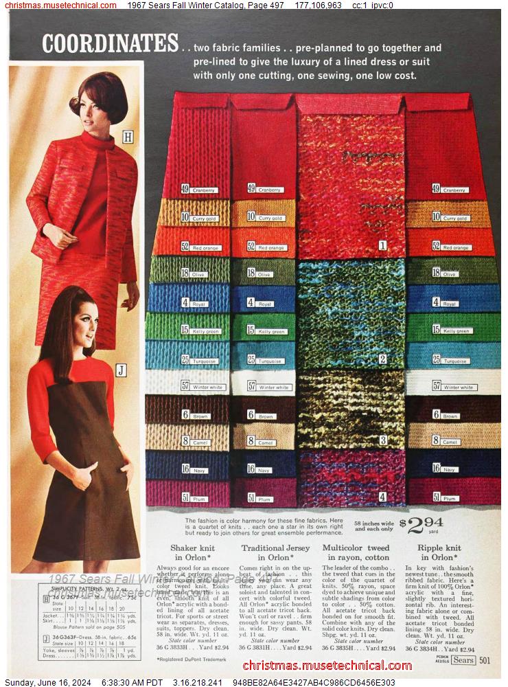 1967 Sears Fall Winter Catalog, Page 497