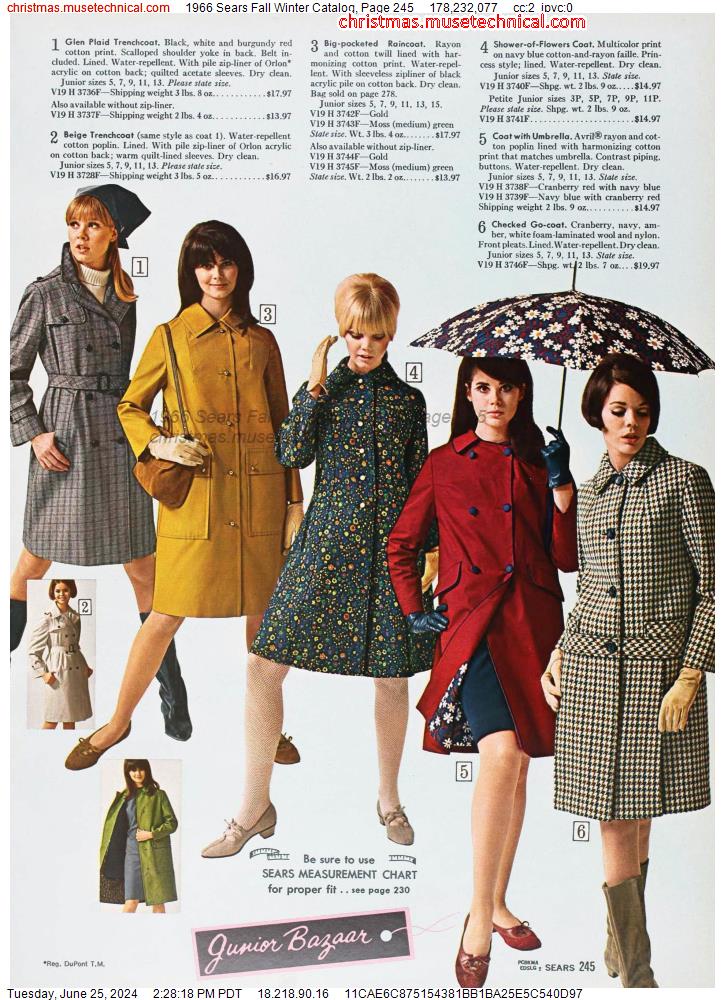 1966 Sears Fall Winter Catalog, Page 245