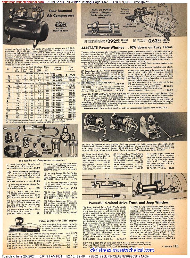 1959 Sears Fall Winter Catalog, Page 1341