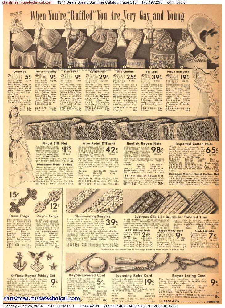 1941 Sears Spring Summer Catalog, Page 545